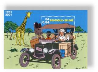   Herge Tintin Bloc Timbre Belgique emission 2001