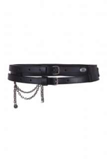 Black Leather Chain Detail Belt by McQ Alexander McQueen   Black   Buy 