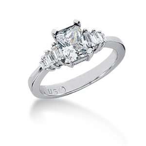   Diamond Ring Engagement Emerald cut 14k White Gold DALES Jewelry