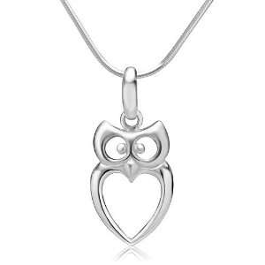  Owl Bird Heart Shaped Charm Pendant Necklace 18 Fashion Jewelry 