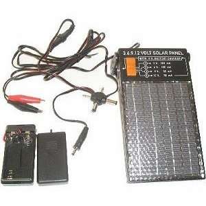  3, 6, 9, and 12 Volt Solar Panel with 9 Volt and AA Battery 