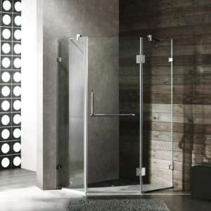  38 Inch x 38 Inch Frameless Neo Angle 3/8 Inch Clear/Chrome Shower 