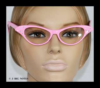 NEW Hot Pink 50s Retro Cat Eye/Cateye Glasses  