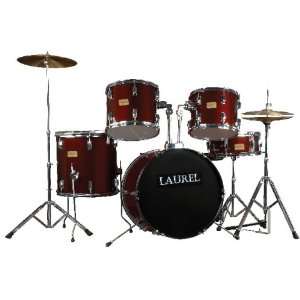  Laurel 12L SE 5 Piece Drum Set w Cymbals   BLACK Musical 