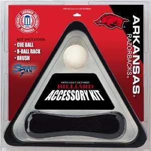 Arkansas Razorbacks Billiard Accessories Kit   includes Triangle Rack 