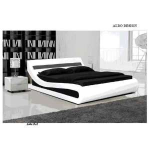  Modern Black & White LIDO Queen Size Platform Bed