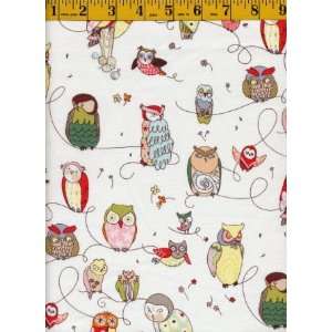  Quilting Fabric Alexander Henry Owls Arts, Crafts 