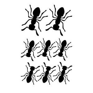   Burnish Adhesive Wall Graphics, Black Marching Ants