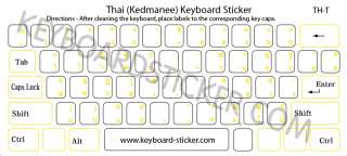 Shown above is our Bright Yellow Thai Keyboard Sticker.(Yellow 