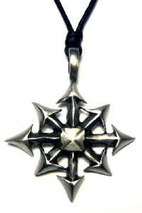 Silver Chaos Magic Arrow Star Symbol Occult Witchcraft Amulet Pendant 