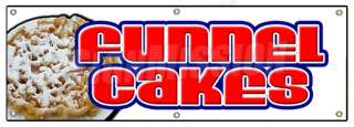 72 FUNNEL CAKES BANNER SIGN cake deep fried fresh hot concession 