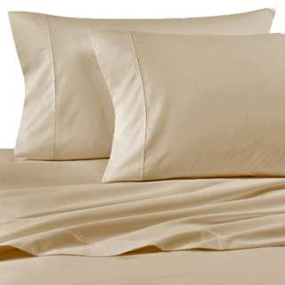   SOLID BEIGE FULL SHEET SET FITTED FLAT PILLOWS NEW 4PC S13117  