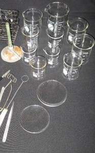   PYREX KIMEX Chemistry LAB GLASS Flasks Beakers Tubes Implements 80+pcs