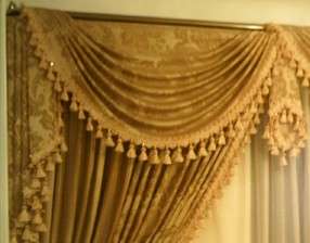 curtain Gold drapes Furnishing beautiful WOOD TASSEL FABRIC BAR  
