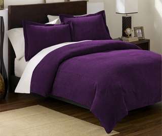 Purple Micro Suede Comforter+Sham Queen Set Bedding New  