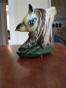 Royal Copley Bird Figurine   Nuthatch Planter  