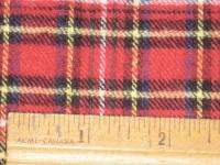 COTTON FLANNEL FABRIC Red Black Plaid NEW 3.4 yds x 58  