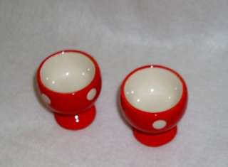   of Bright Red Easter Egg Cup w/White Polka Dots * Soft Boiled Egg NEW