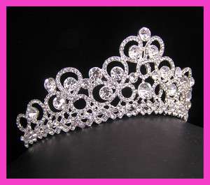 Wedding/Bridal crystal veil tiara crown headband CR221  