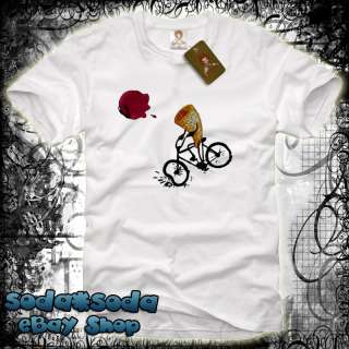 funny ICE CREAM Bicycle Accident T SHIRT fun (L) bike  