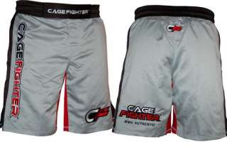 CAGE FIGHTER GREY/BLACK MMA FIGHT SHORTS  
