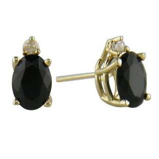 Black Onyx and Diamond Stud Earrings in 14K Yellow Gold.Opens in a new 