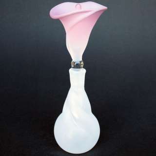 Calla Lily Perfume Bottle Hand Blown Glass Gold Crystal  