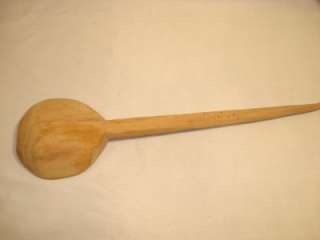 PRIMITIVE HAND CARVED WOODEN SPOON ~ 14 LONG ~ NICE & CLEAN  