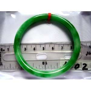  China real Lucky Jade Bracelet Green Bangle 57 mm Round 
