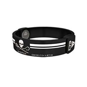  EQ Bracelet   Sea Shepherd   White on Black (Medium Large 