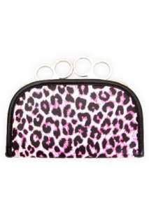  Pink Leopard Brass Knuckles Clutch Wallet Clothing