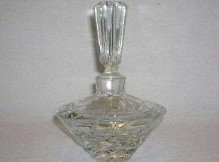 Mikasa Glass decorative perfume bottle, all glass with glass stopper 
