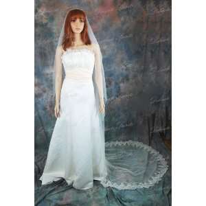    1T Ivory Cathedral Mantilla Lace Wedding Bridal Veil Beauty
