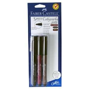Faber Castell Creative Studio Set of 3 Calligraphy Pens   Color Black 