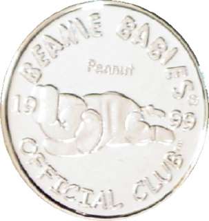 TY Beanie Baby BBOC Mint SILVER COIN   Peanut Elephant  