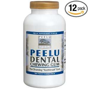 Peelu Dental Chewing Gum, Peppermint Flavor, 300 Piece Packages (Pack 
