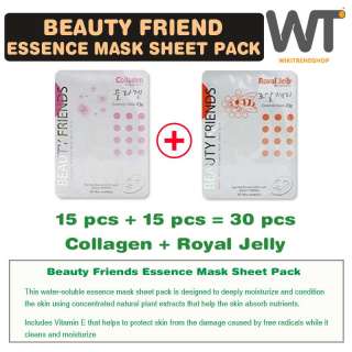 30 Collagen Royal Jelly Korean Beauty Face Mask Sheet Pack Essence 