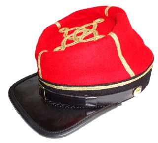 AMERICAN CIVIL WAR CONFEDERATE RED ARTILLERY CAPTAINS KEPI HAT CAP 