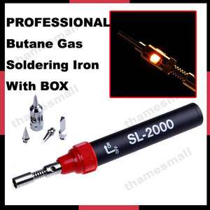  Cordless Gas Butane Soldering Iron Kit + 5 Tips + Box 