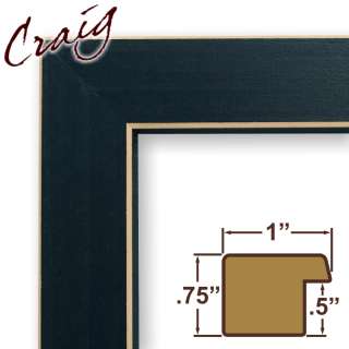 Picture Frame Country Blue Shaker 1 Wide Complete New Wood Frame 