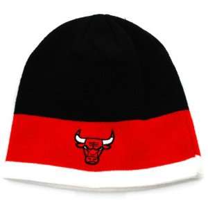  Chicago Bulls NBA Black Red and White Beanie Hat: Sports 