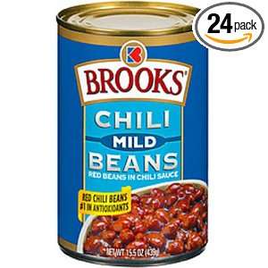 Brooks Mild Chili Beans, 15.50 Ounce (Pack of 24)  Grocery 