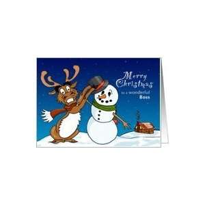  Christmas Deer   Merry Christmas for Boss Card: Health 