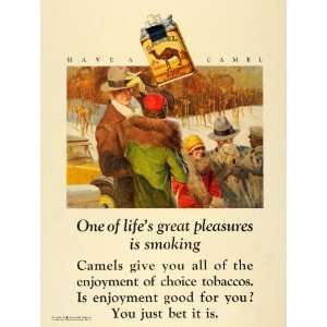  1928 Ad Reynolds Tobacco Camel Cigarette Winter Fashion 