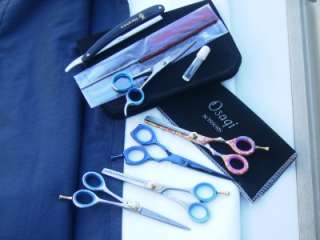   4x5.5 Prof Hairdressing+Thinning Scissors/Black Case,Razor,Oil,Comb+