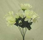 72 DAHLIA IVORY CREAM Silk Flower Bush Wedding Bridal Bouquet 