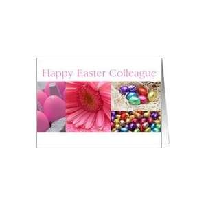  colleague happy Easter   Pink Easter Collage Card Health 