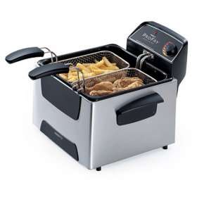 12 cup professional style deep fryer with 2 oblong shaped baskets