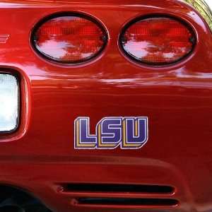  NCAA LSU Tigers Purple Wordmark Car Decal: Sports 