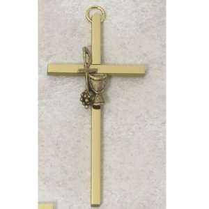  First Communion Wall Cross Keepsake 4 Brass Chalice Cross 